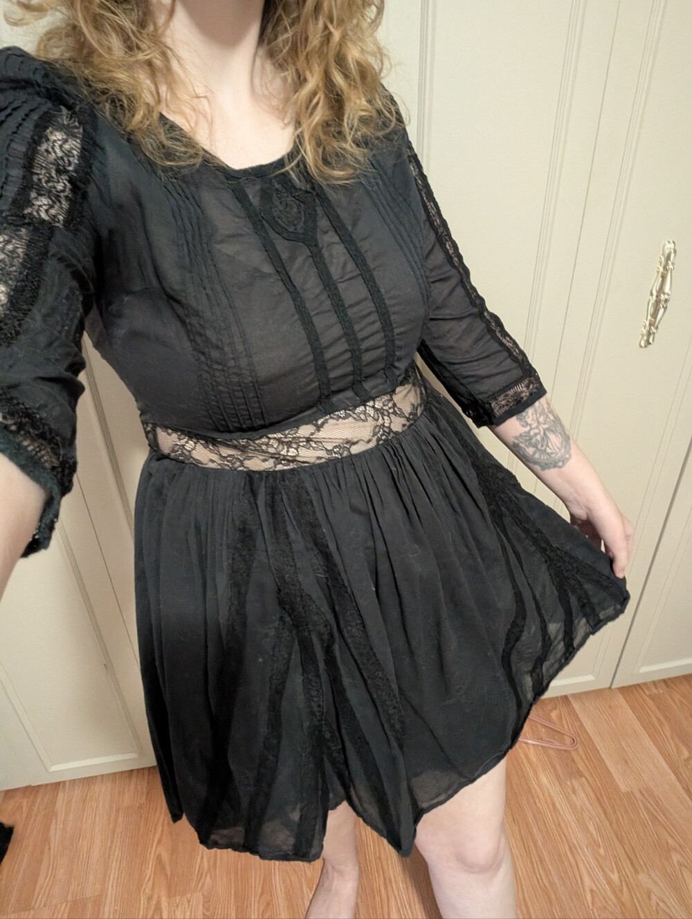 Free People Black Lace Dress